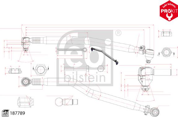 Febi Bilstein 187789 - Поздовжня рульова тяга autocars.com.ua