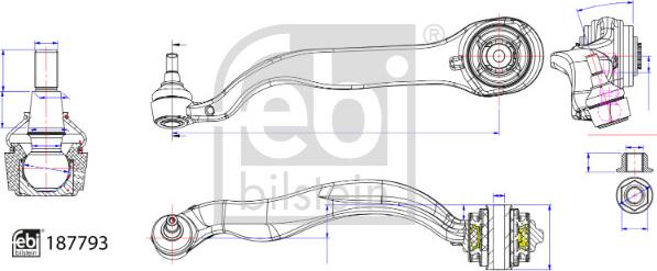 Febi Bilstein 187793 - Важіль незалежної підвіски колеса autocars.com.ua