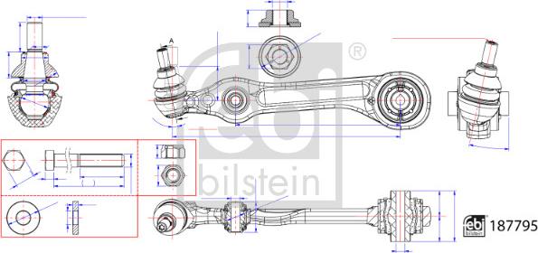 Febi Bilstein 187795 - Важіль незалежної підвіски колеса autocars.com.ua