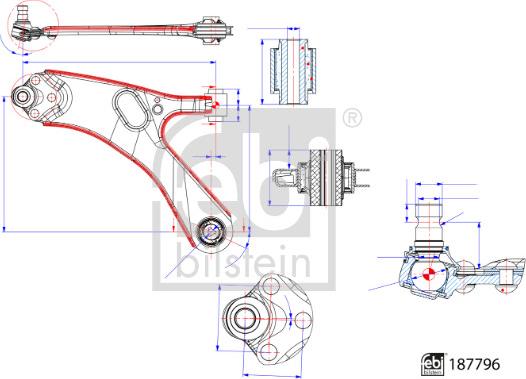 Febi Bilstein 187796 - Рычаг подвески колеса avtokuzovplus.com.ua