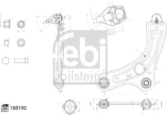 Febi Bilstein 188190 - Важіль незалежної підвіски колеса autocars.com.ua