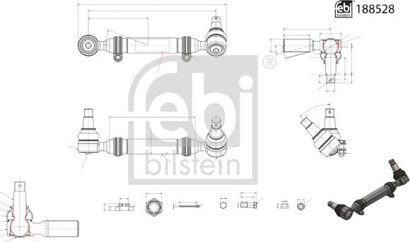 Febi Bilstein 188525 - Поперечна рульова тяга autocars.com.ua