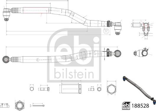 Febi Bilstein 188528 - Поперечна рульова тяга autocars.com.ua