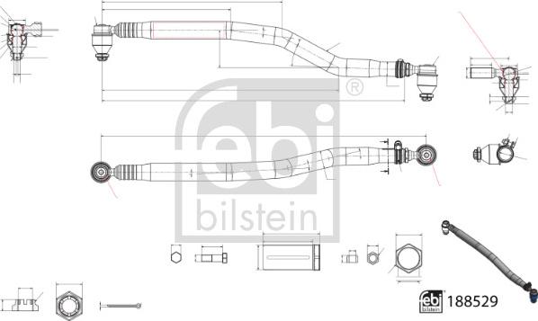 Febi Bilstein 188529 - Поздовжня рульова тяга autocars.com.ua