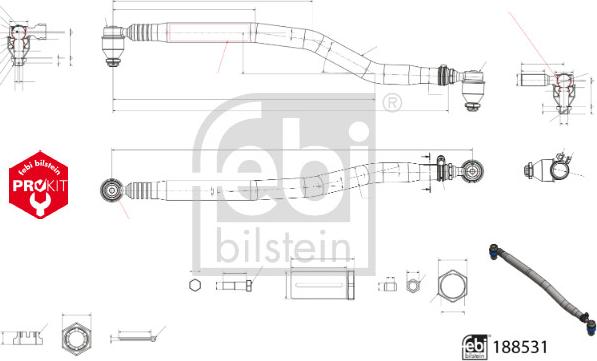 Febi Bilstein 188531 - Продольная рулевая тяга avtokuzovplus.com.ua