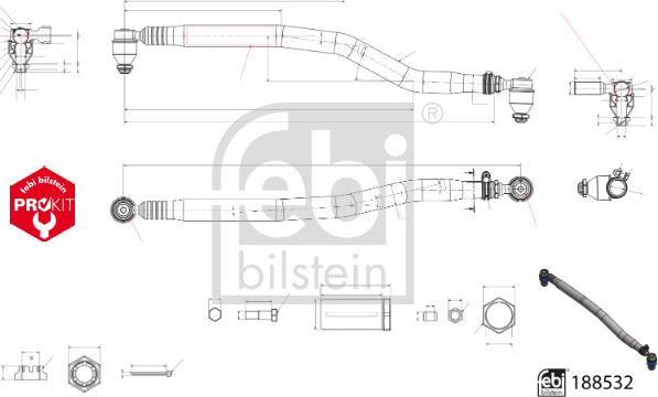 Febi Bilstein 188532 - Продольная рулевая тяга avtokuzovplus.com.ua