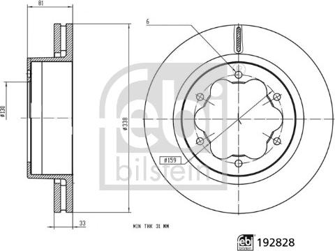 FEBI Bilstein 192828 - Гальмівний диск autocars.com.ua