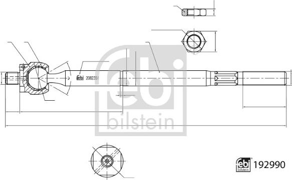 Febi Bilstein 192990 - Осевой шарнир, рулевая тяга autodnr.net