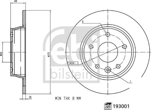 FEBI Bilstein 193001 - Гальмівний диск autocars.com.ua