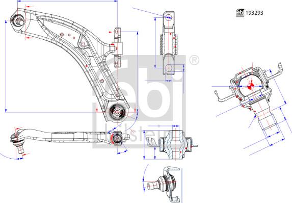 Febi Bilstein 193293 - Важіль незалежної підвіски колеса autocars.com.ua