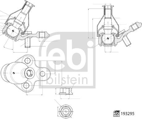 Febi Bilstein 193295 - Шаровая опора, несущий / направляющий шарнир autodnr.net