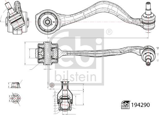 Febi Bilstein 194290 - Важіль незалежної підвіски колеса autocars.com.ua