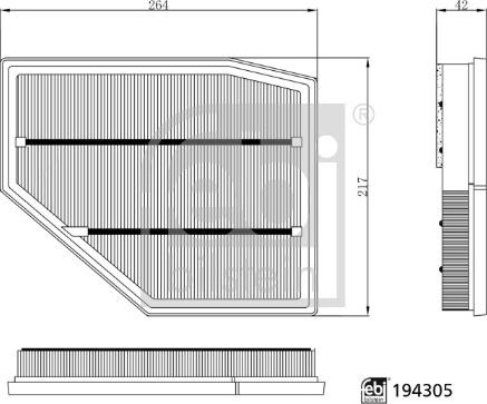 FEBI Bilstein 194305 - Повітряний фільтр autocars.com.ua