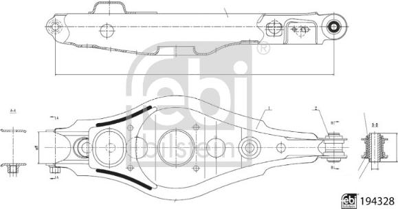 Febi Bilstein 194328 - Рычаг подвески колеса avtokuzovplus.com.ua