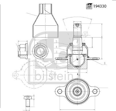 Febi Bilstein 194330 - Шаровая опора, несущий / направляющий шарнир avtokuzovplus.com.ua