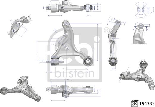 Febi Bilstein 194333 - Важіль незалежної підвіски колеса autocars.com.ua