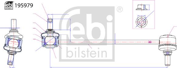 Febi Bilstein 195979 - Тяга / стійка, стабілізатор autocars.com.ua