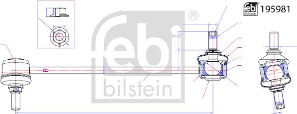 Febi Bilstein 195981 - Тяга / стійка, стабілізатор autocars.com.ua