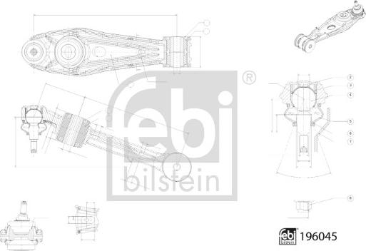 Febi Bilstein 196045 - Важіль незалежної підвіски колеса autocars.com.ua