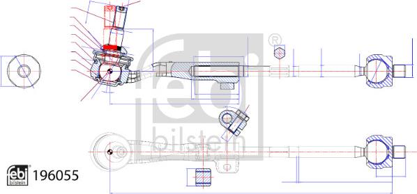 Febi Bilstein 196055 - Поперечна рульова тяга autocars.com.ua