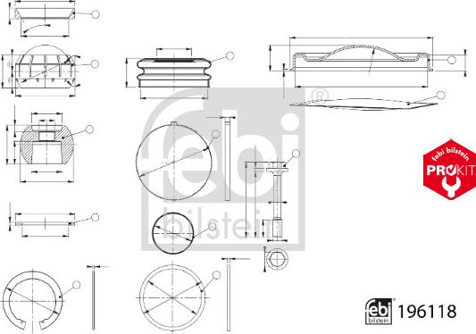 Febi Bilstein 196118 - Ремкомплект, направляти стійка autocars.com.ua