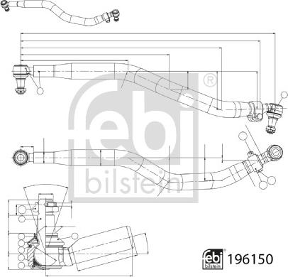 Febi Bilstein 196150 - Поздовжня рульова тяга autocars.com.ua