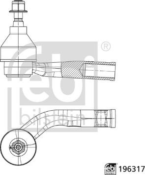 FEBI Bilstein 196317 - Наконечник рульової тяги, кульовий шарнір autocars.com.ua