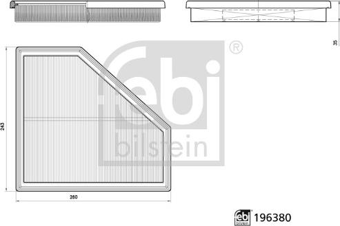 Febi Bilstein 196380 - Повітряний фільтр autocars.com.ua