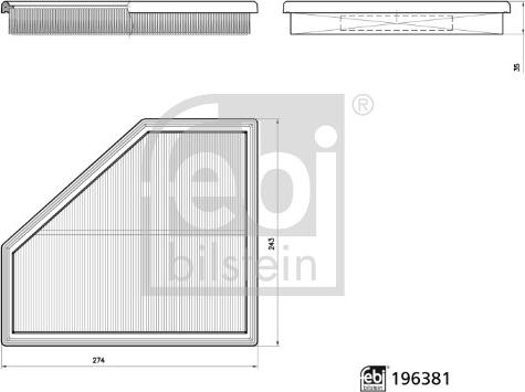 Febi Bilstein 196381 - Повітряний фільтр autocars.com.ua