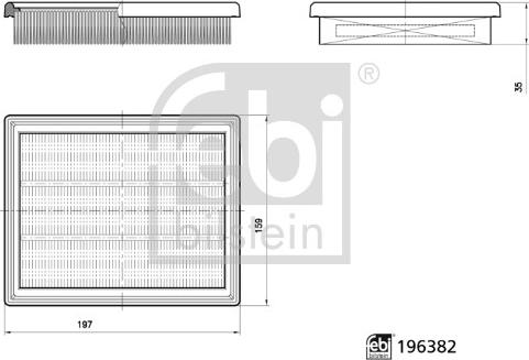 FEBI Bilstein 196382 - Повітряний фільтр autocars.com.ua