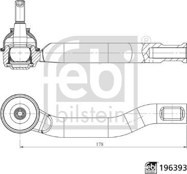 FEBI Bilstein 196393 - Наконечник рульової тяги, кульовий шарнір autocars.com.ua