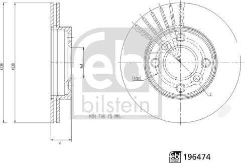 FEBI Bilstein 196474 - Гальмівний диск autocars.com.ua