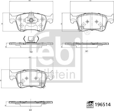FEBI Bilstein 196514 - Гальмівні колодки, дискові гальма autocars.com.ua