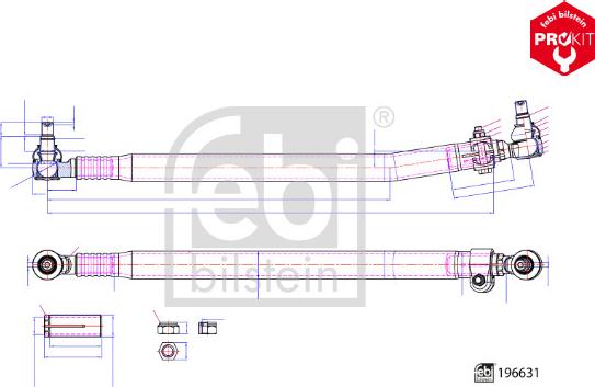 FEBI Bilstein 196631 - Поздовжня рульова тяга autocars.com.ua