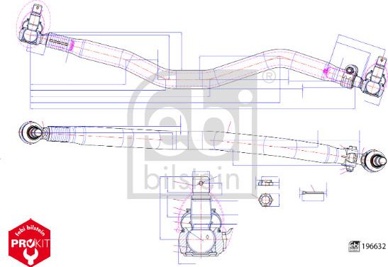FEBI Bilstein 196632 - Поздовжня рульова тяга autocars.com.ua