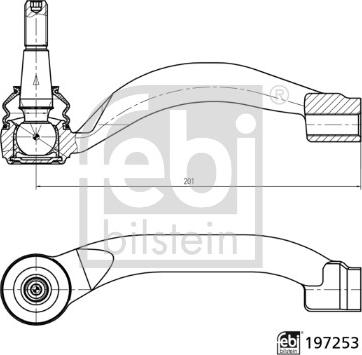 FEBI Bilstein 197253 - Наконечник рульової тяги, кульовий шарнір autocars.com.ua