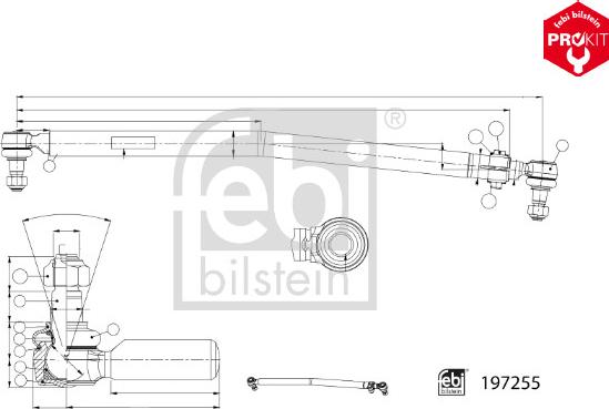 FEBI Bilstein 197255 - Поздовжня рульова тяга autocars.com.ua