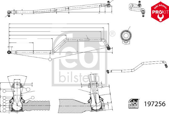 FEBI Bilstein 197256 - Поздовжня рульова тяга autocars.com.ua