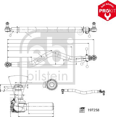 FEBI Bilstein 197258 - Поздовжня рульова тяга autocars.com.ua