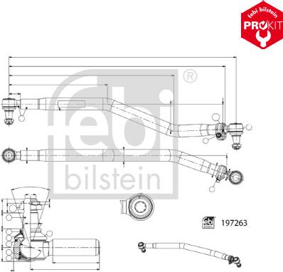 FEBI Bilstein 197263 - Поздовжня рульова тяга autocars.com.ua