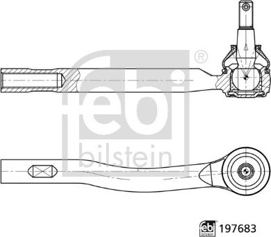 FEBI Bilstein 197683 - Наконечник рульової тяги, кульовий шарнір autocars.com.ua