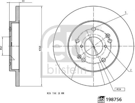 FEBI Bilstein 198756 - Гальмівний диск autocars.com.ua