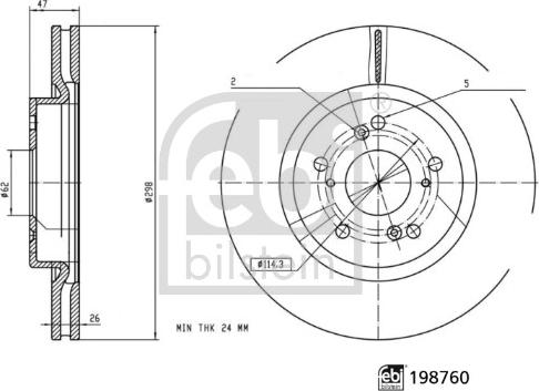 FEBI Bilstein 198760 - Гальмівний диск autocars.com.ua