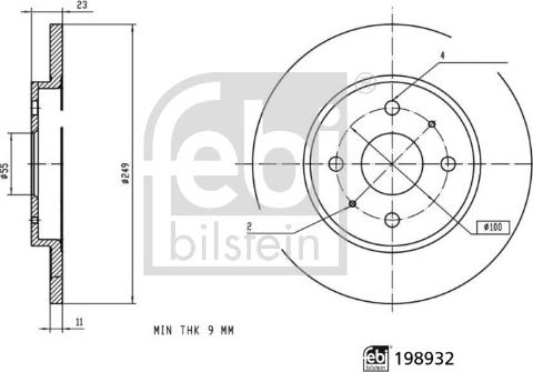FEBI Bilstein 198932 - Гальмівний диск autocars.com.ua