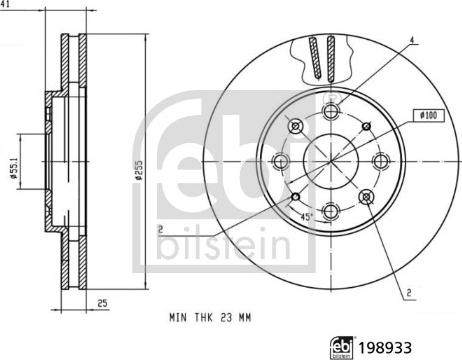 FEBI Bilstein 198933 - Гальмівний диск autocars.com.ua