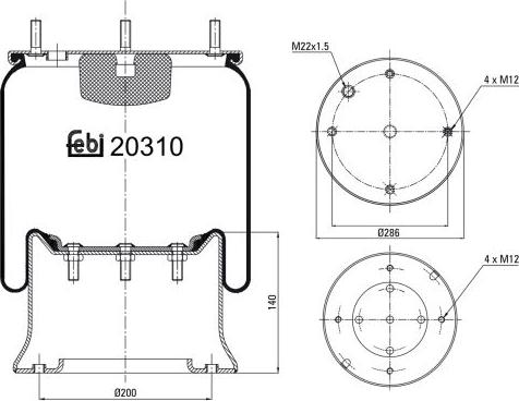 FEBI Bilstein 20310 - Кожух пневматичної ресори autocars.com.ua