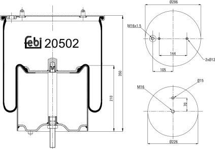 FEBI Bilstein 20502 - Кожух пневматичної ресори autocars.com.ua