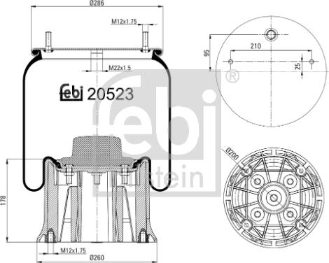 Febi Bilstein 20523 - Кожух пневматической рессоры avtokuzovplus.com.ua