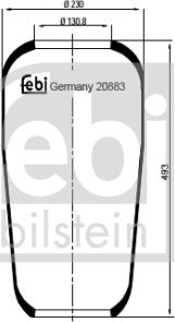 Febi Bilstein 20883 - Кожух пневматичної ресори autocars.com.ua