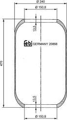 FEBI Bilstein 20888 - Кожух пневматичної ресори autocars.com.ua